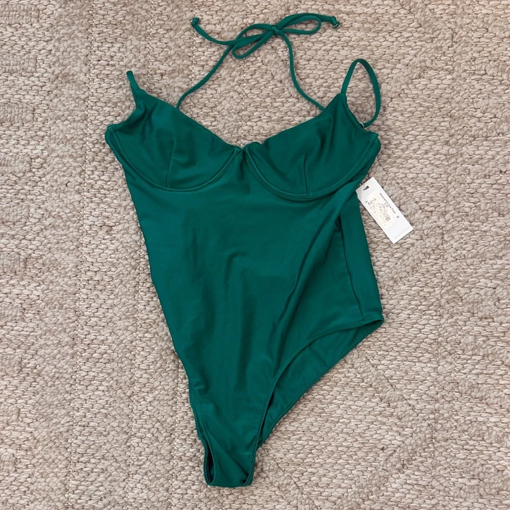 Frankie's Bikinis Teal Green One-Piece Swimsuit Marie Shine